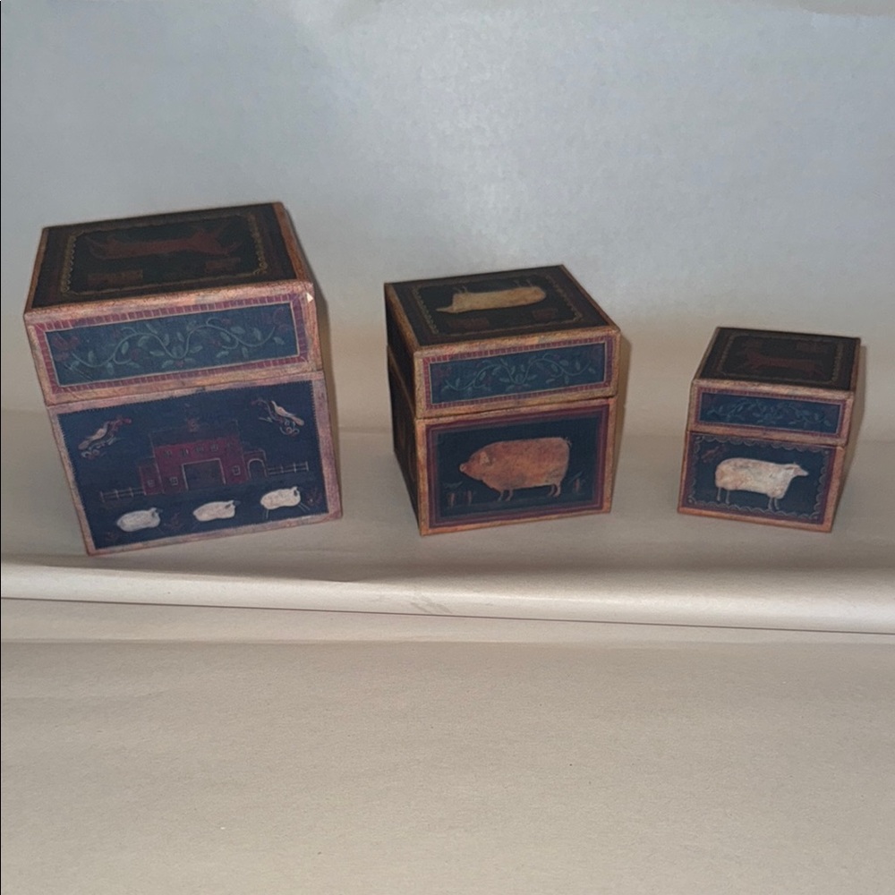 Rustic Farm Animal Decorative Boxes - Picture 5 of 16